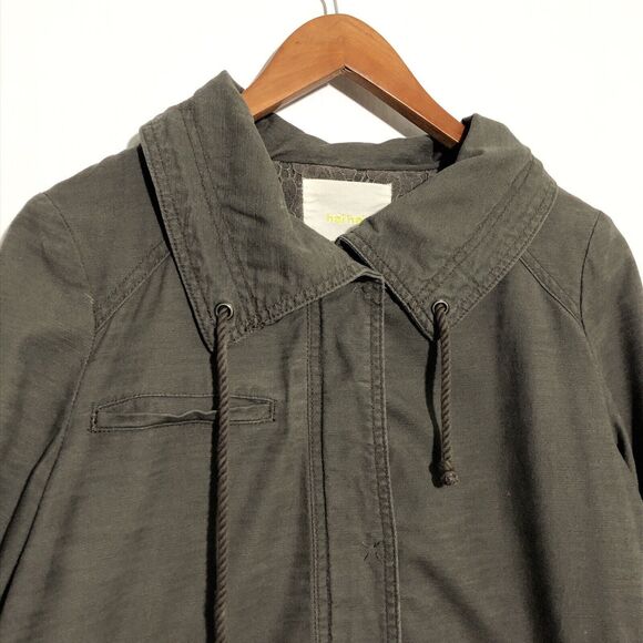 Anthropologie Hei Hei Field Jacket Womens Medium Brown Lace Military Utility - Picture 4 of 16